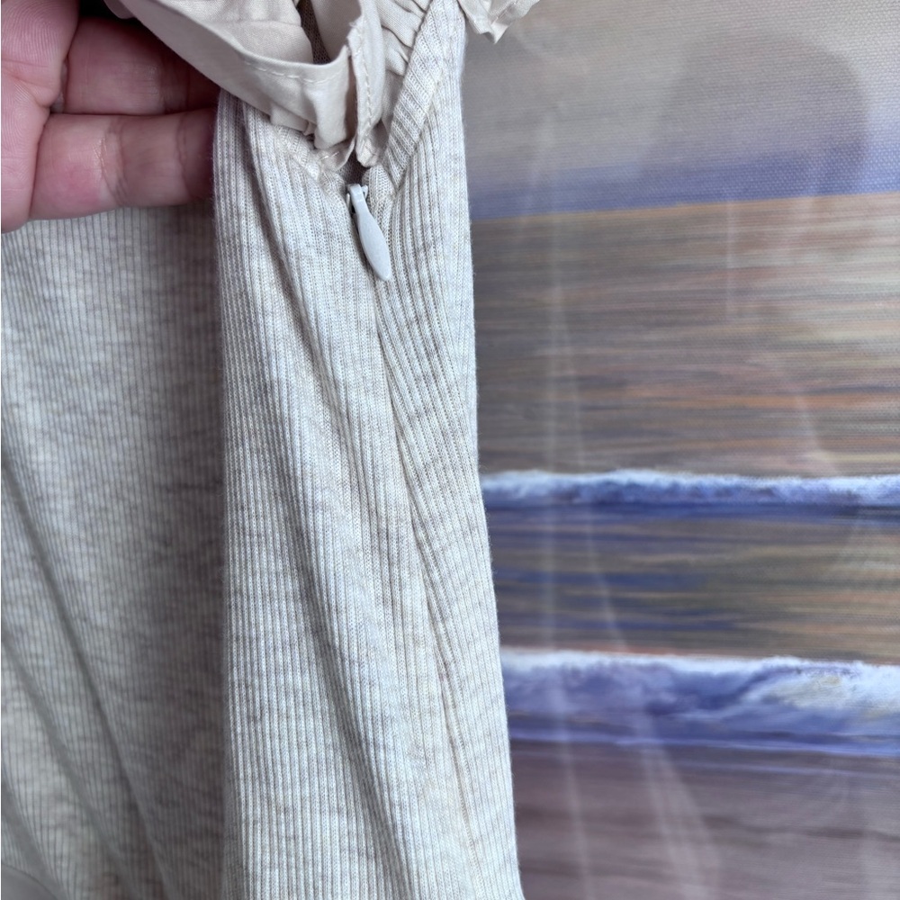 Ulla Johnson Isabella Ruffled Midi Dress in Ivory Melange Beige Size: XS - Picture 9 of 15